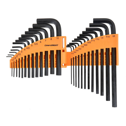 Craftright 25 Piece Hex Key Set - Metric & Imperial - 1.27mm to 10mm
