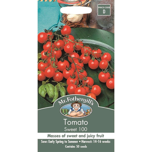 Mr Fothergill Sweet 100 Tomato Seeds - 75mm - Juicy - Vitamin C Rich - Auzzistore