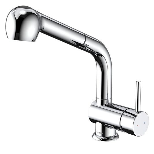 Caroma Cardinal II Sink Mixer - Lead Free Brass - 87mm x 287mm x 209mm - Polished Chrome - Retractable Hose - Two Spray Options