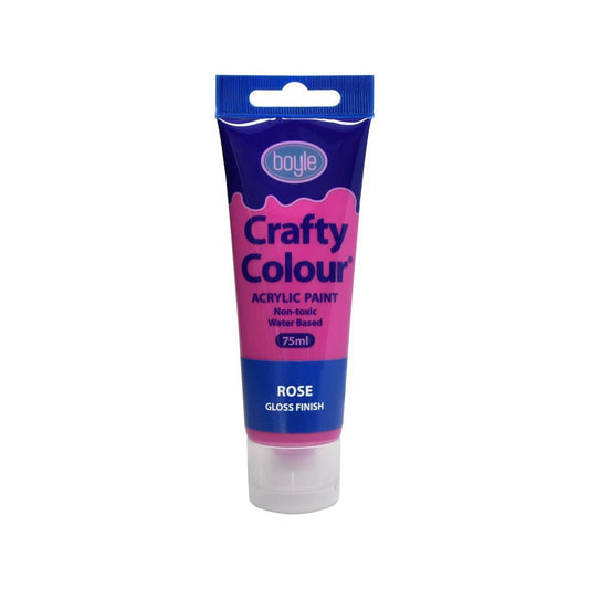 Boyle Crafty Colour Acrylic Paint - 75ml - Rose - Non-Toxic