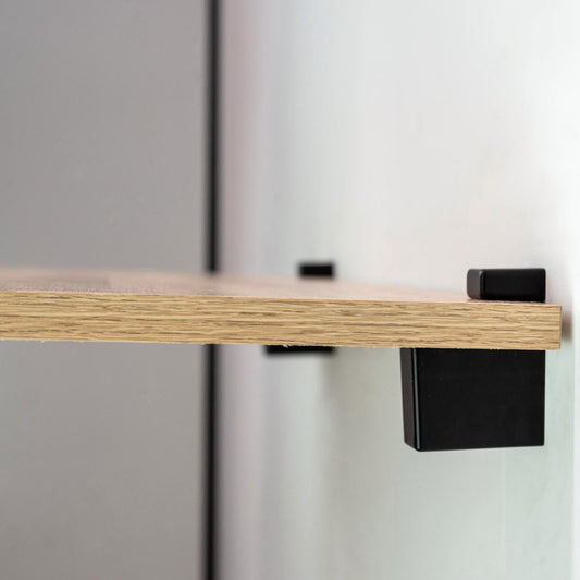 Flexi Storage Decorative Shelving Shelf Clip 2 Pack 24mm x 48mm Black – view 2 - Auzzistore