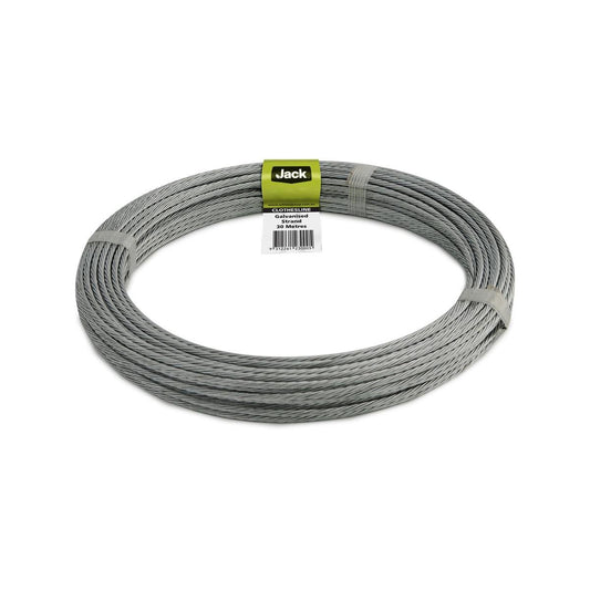Jack Galvanised Clothesline Coil 30m 3.36mm Steel Extra Strength - Auzzistore
