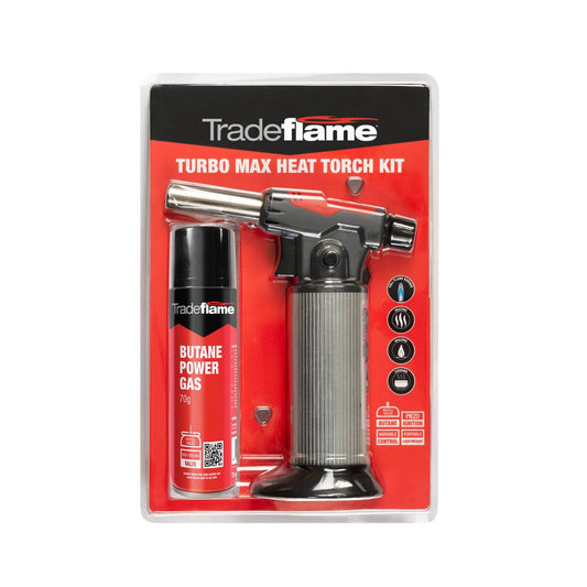 Tradeflame Turbo Max Heat Torch Kit - Adjustable Flame - 200mm x 302mm x 67mm – view 2 - Auzzistore