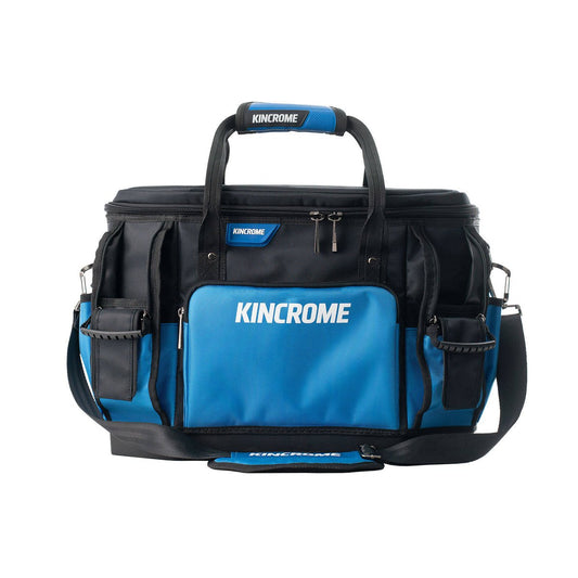 Kincrome 500mm Hard Base Round Top Tool Bag - Durable 1680D Polyester - 24 Pockets - Auzzistore