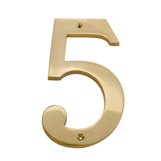 Sandleford Brass House Number 5 - 150mm - Weather-Resistant