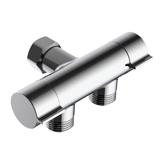 Enduraseal Chrome Double Outlet Cistern Cock - 15mm - Lead-Free Brass - WaterMark Certified - Auzzistore