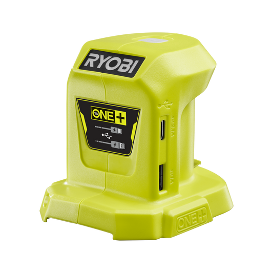 Ryobi 18V ONE+ Compact USB Power Source - Portable Charging Solution - 76mm x 81mm x 93mm