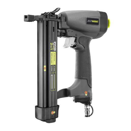 Ryobi Airwave 2 in 1 C1 Brad Nailer Stapler - 18-Gauge - 1.47kg - Versatile - Auzzistore