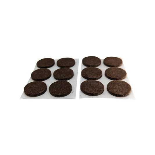 Surface Gard Round Felt Floor Protection 19mm - Brown - 12 Pack - Minimises Noise & Vibration - Auzzistore