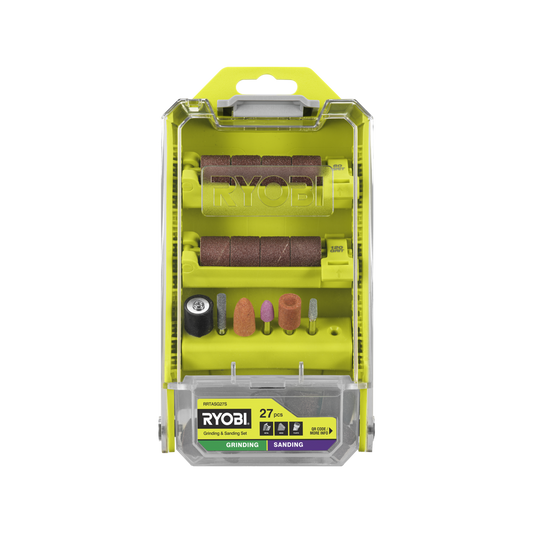 Ryobi 27 Piece Grinding and Sanding Set - 38mm x 1mm x 38mm - Durable Tools - Auzzistore