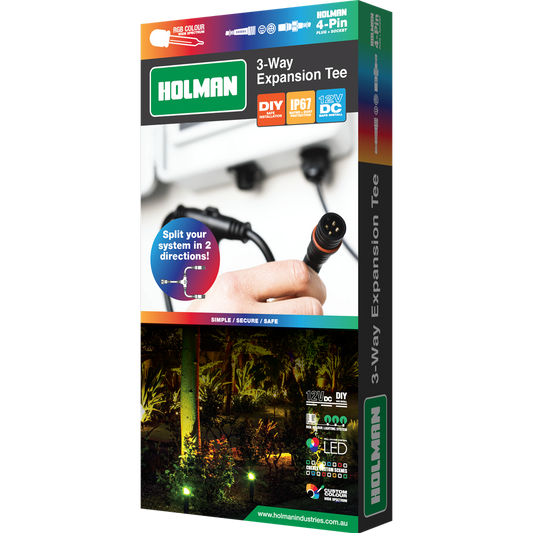 Holman RGB Colour Expansion Tee - 4-Pin Waterproof - Easy DIY Installation