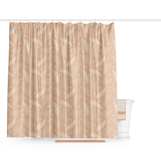 Barelli Polyester Shower Curtain - 210x180cm - Long Drop Ferns Amberlight - Water-Resistant – view 2