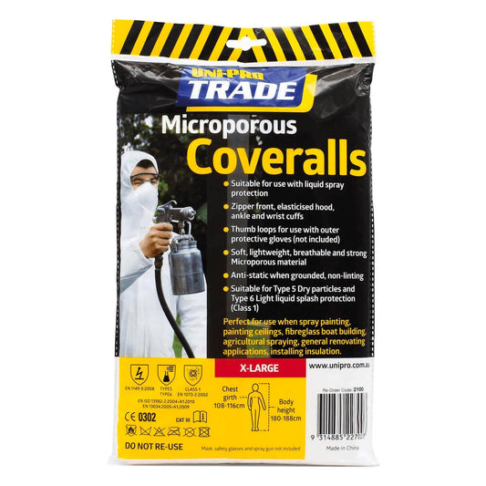Uni Pro Coveralls - Extra Large - Microporous - Type 5/6 Protection