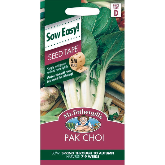 Mr Fothergill Pak Choi Seed Tape - 8g - Seeds - Easy to Grow - Auzzistore