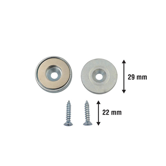 Everhang Magnetic Pull Latch Set 13.5kg Neodymium Silver Easy Install – view 2 - Auzzistore