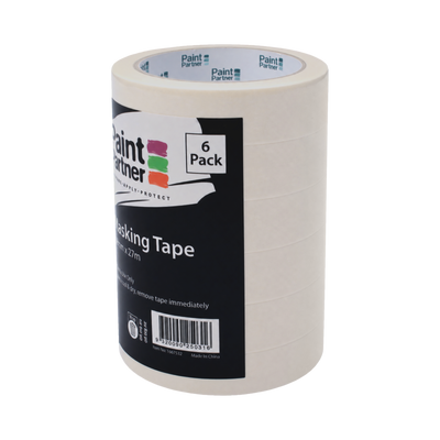 Paint Partner Masking Tape 24mm x 27m Paper 6 Pack Easy Use
