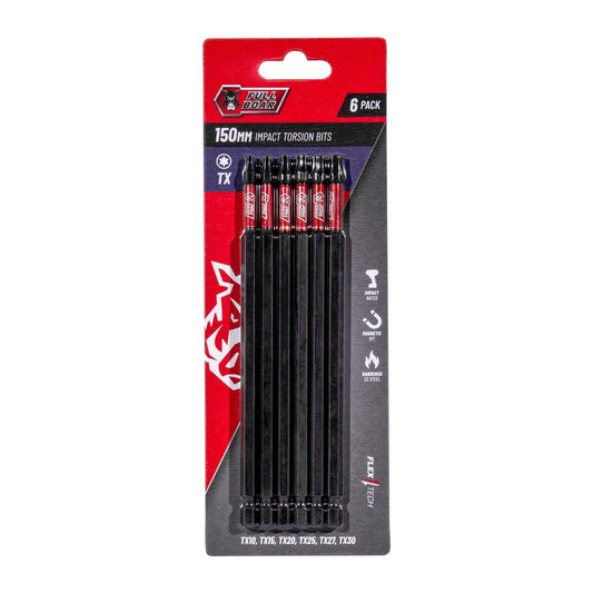 Full Boar Tx Impact Torsion Bits Set - 6 Pack - 150mm - S2 Steel - Auzzistore