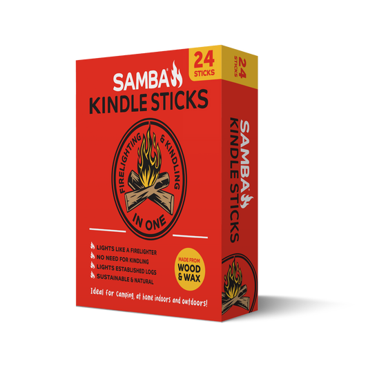 Samba Kindle Sticks - Natural Wood - 24 Pack - Reliable for Grilling