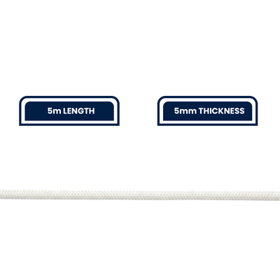 Grunt 5mm Starter Cord - White Nylon - Durable - UV Protected