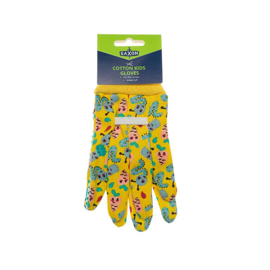 Saxon Kids Cotton Gloves - Non-Slip Grip - Comfortable Fit - 87mm x 135mm - Auzzistore