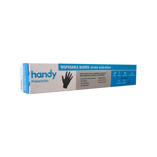 Handy Disposable Gloves - 20 Pack - Nitrile - Heavy-Duty, Ambidextrous - Auzzistore