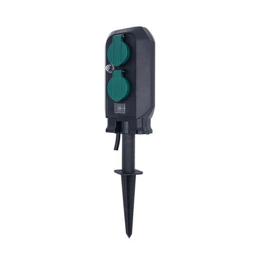 Click 4 Outlet Power Garden Stake Socket - 4 x 10A Outlets - Weatherproof - Auzzistore