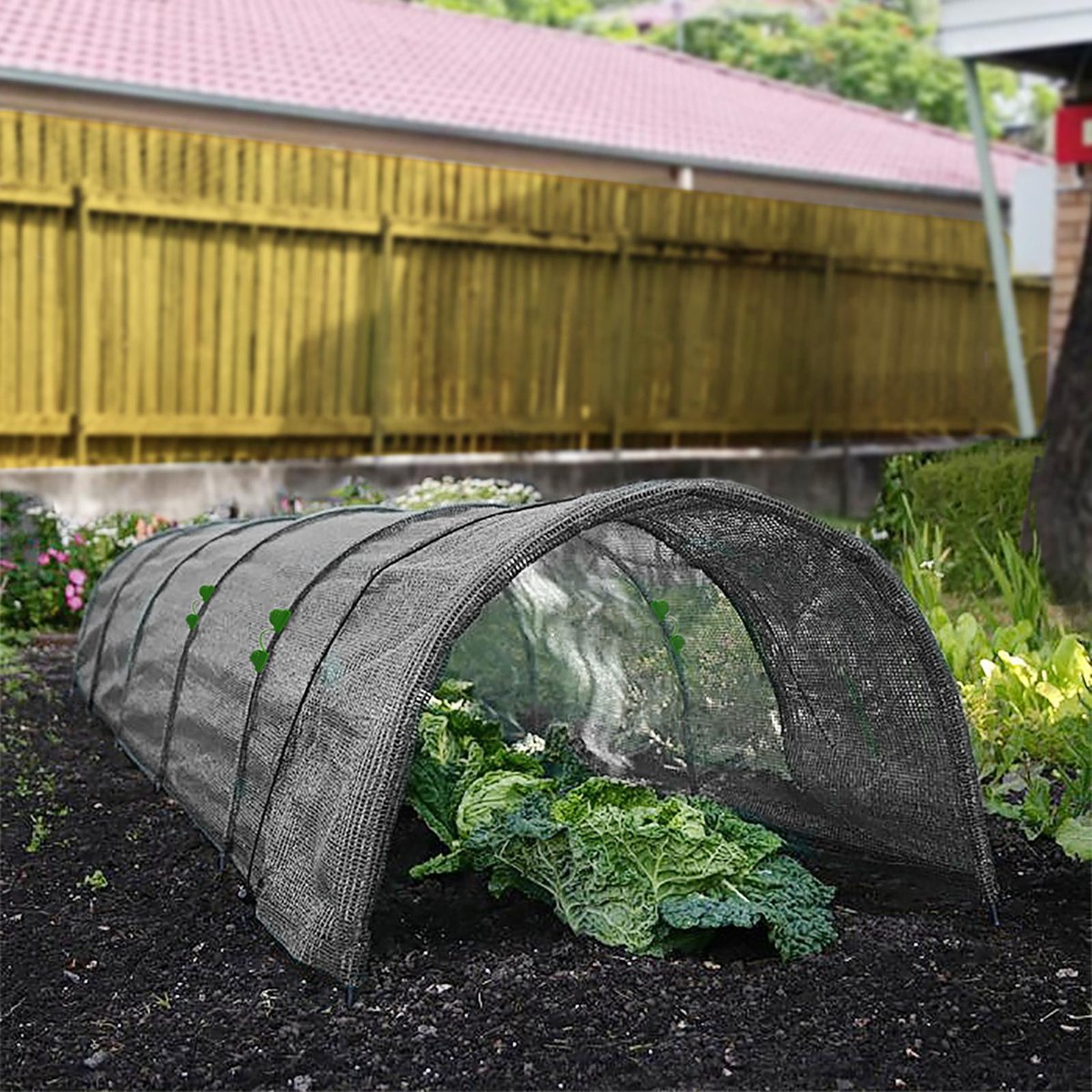 Jack Greenhouse Shade Grow Tunnel 1.5m x 5m Knit Cloth Easy Access