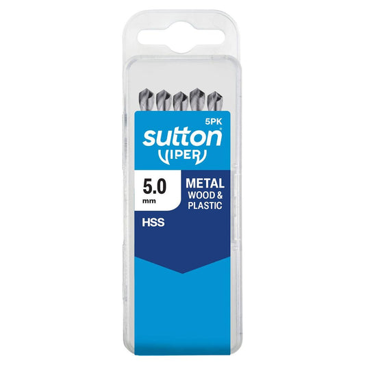 Sutton Tools Viper Metric Drill Bit 5 Pack - 5.00mm - HSS - Fast Drilling - Auzzistore