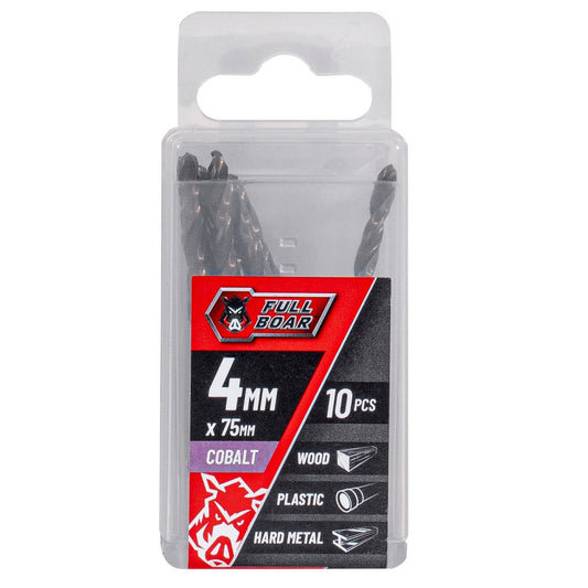 Full Boar 4mm Cobalt Drill Bit 10 Pack - Precision Drilling - M35 Material - Auzzistore