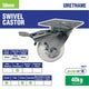 Easyroll 50mm Transparent Swivel Plate Castor 40kg Load Durable