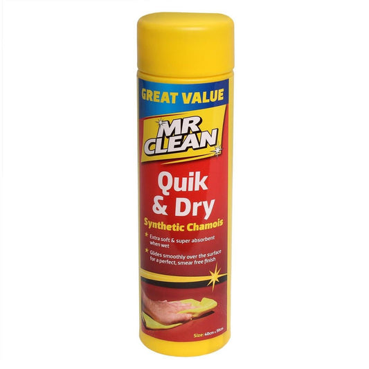 Mr Clean Quik & Dry Synthetic Chamois - 40cm x 30cm - Super Absorbent