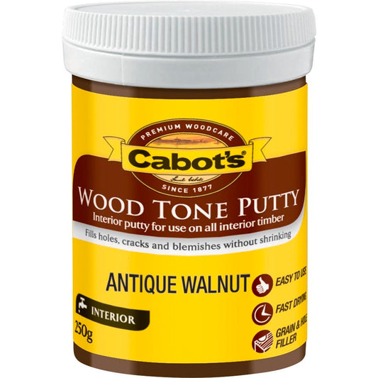 Cabot Antique Walnut Woodtone Putty 250g Water Based Fast Drying - Auzzistore