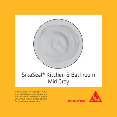 Sika Mid Grey Sikaseal Silicone Sealant 300ml Waterproof Flexible