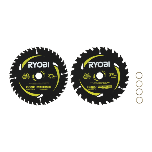 Ryobi Circular Saw Blade 2 Pack - 184mm 24T & 40T - Anti-Stick Coating