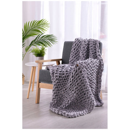 Onkaparinga 6kg Knitted Weighted Blanket - Grey, Glass Beads & Polyester Fibre