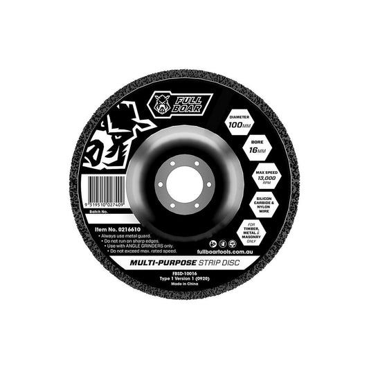 Full Boar Multi Purpose Strip Disc - 100mm - Silicon Carbide - Rust Removal - Auzzistore