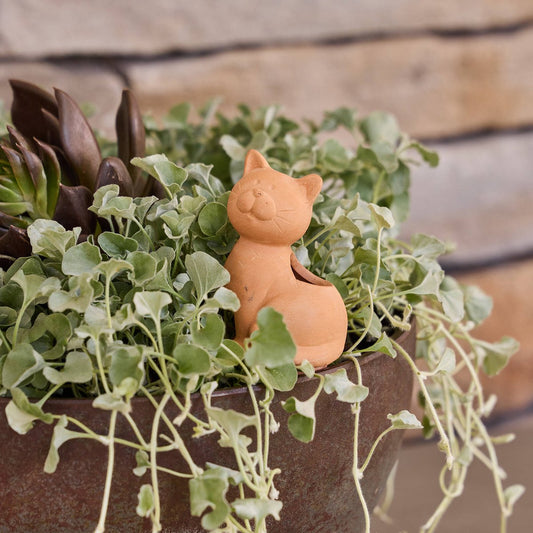 Northcote Pottery Cat Self Watering Garden Pot Stake 14cm Terracotta - Slow Release Hydration – view 2