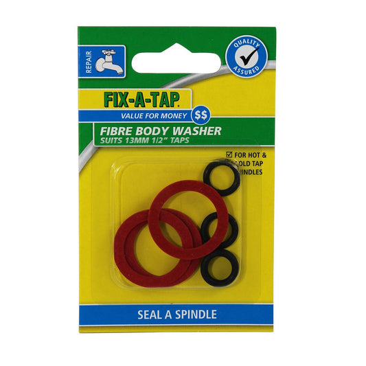 Fix a Tap 13mm Fibre Body Washer 4 Pack - Durable Sealing Washers – view 2 - Auzzistore
