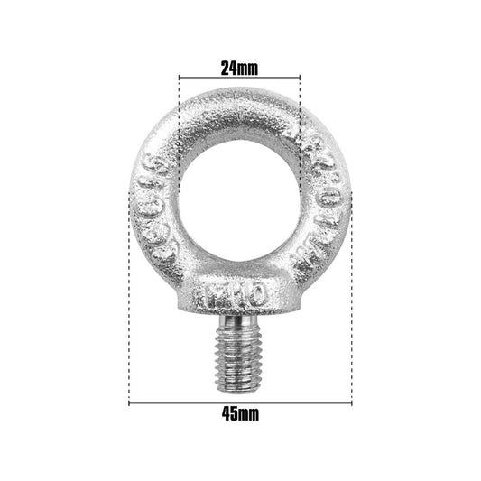 Pinnacle M10 Zinc Plated Eye Bolt 42x65x13mm Heavy Duty Steel – view 2 - Auzzistore