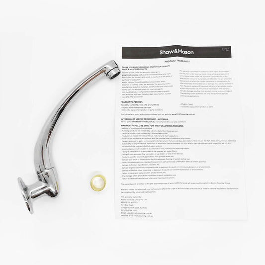 Shaw Mason Chrome Swivel Wall Cast Sink Spout - 9L/min - 200mm Reach – view 2 - Auzzistore