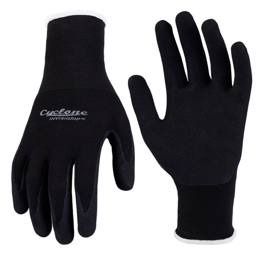 Cyclone Small Invisigrip Tough Gardening Gloves - 15 Gauge Nylon - Anti-Slip Grip - Abrasion Resistant - 110mm x 280mm - Auzzistore