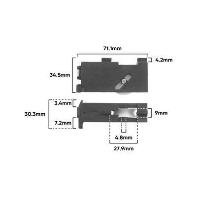 Rolltrak Sliding Door Left Hand Nylon Carriage And Acetal Roller - Acetal Roller - 15kg Load