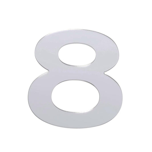 Sandleford 25mm Silver Self Adhesive House Number 8 - Durable Weather Resistant Numeral