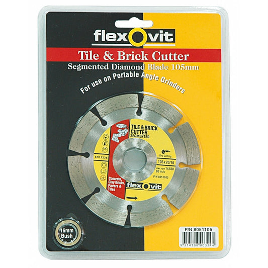 Flexovit Segmented Diamond Blade 105mm Metal Wet Dry Use - Auzzistore
