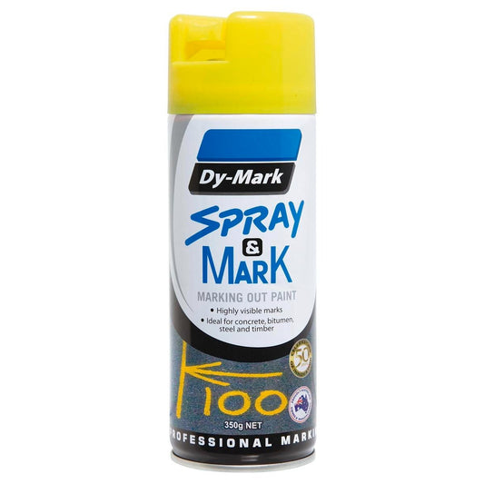 Dy-Mark Fluoro Yellow Spray Paint 350g Toluene-Free High Opacity - Auzzistore