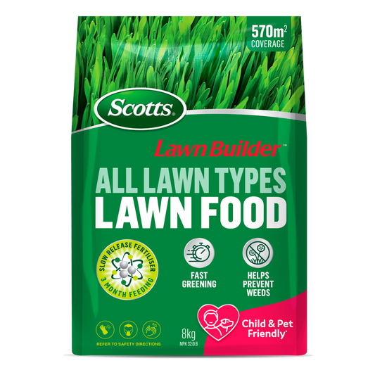 Scotts Lawn Builder Lawn Food 8kg Granular Fertiliser Deep Green Growth - Auzzistore
