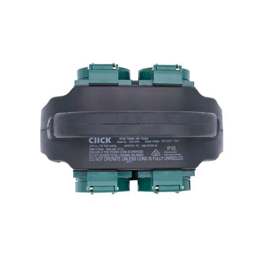 Click 4 Outlet Garden Socket with Handle - 4 x 10A - IP55 Protection - 1.5m Cable – view 2 - Auzzistore
