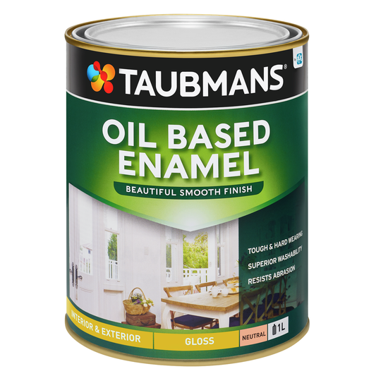 Taubmans 1L Neutral Gloss Oil Based Enamel - White - Durable Finish - 1L - Auzzistore