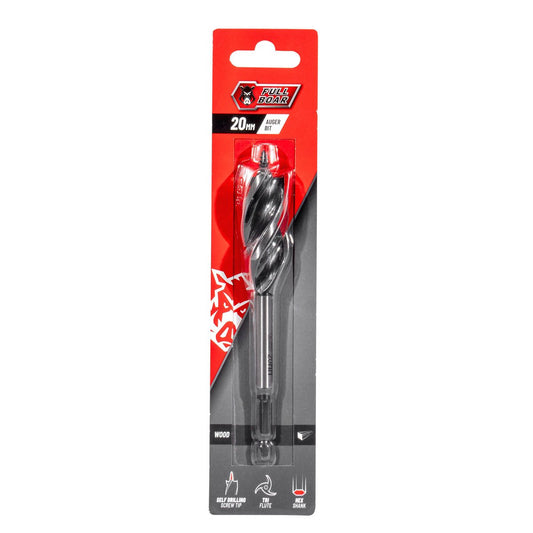Full Boar 20mm Auger Bit Fab 20 - Self-Drilling - Tri-Flute Design - Steel - Auzzistore