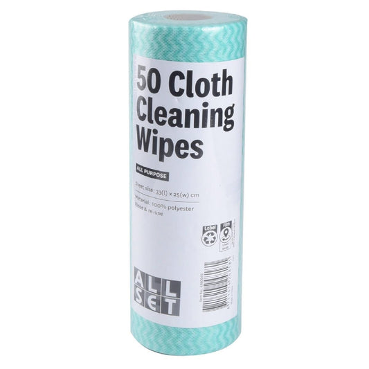 All Set All Purpose Wipes - 25 x 33cm - 50 Pack - Highly Absorbent
